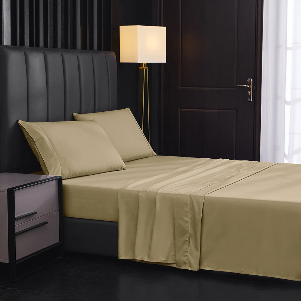 Solid Color Four-piece Sanded Bedsheet Set