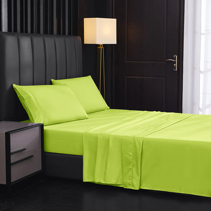 Solid Color Four-piece Sanded Bedsheet Set