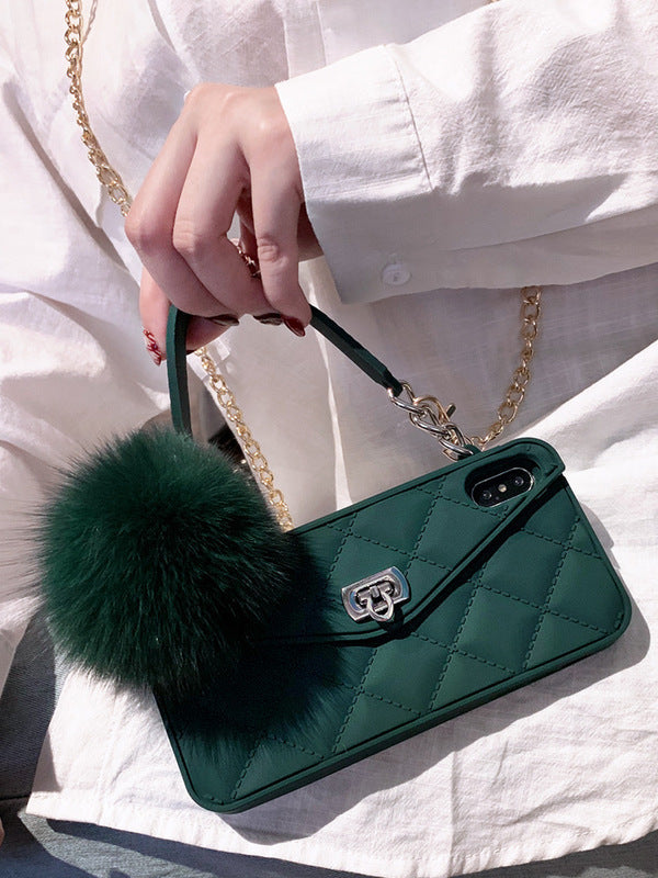 غطاء هاتف على شكل كرة شعر