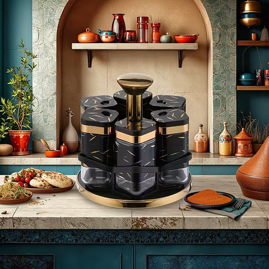 رف دوار 360 درجة لتوابل المطبخ 