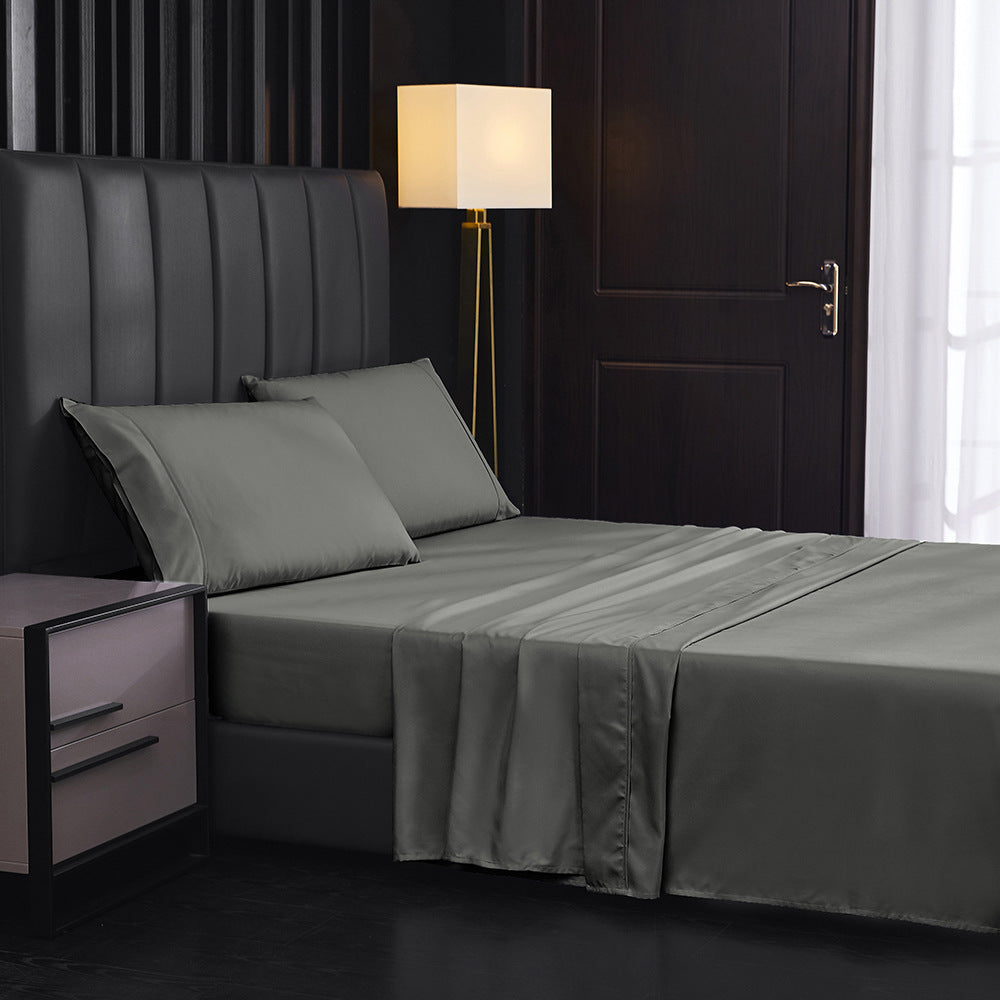 Solid Color Four-piece Sanded Bedsheet Set