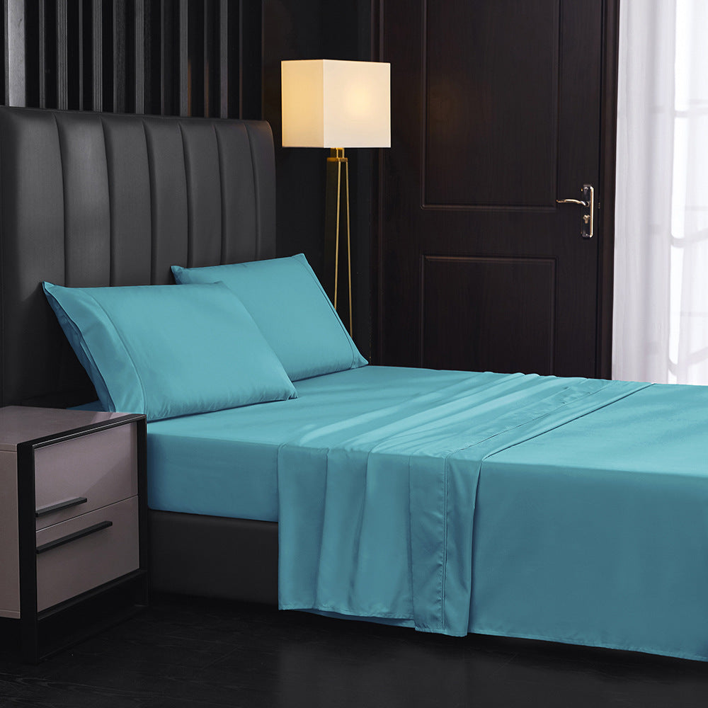 Solid Color Four-piece Sanded Bedsheet Set