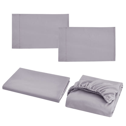 Solid Color Four-piece Sanded Bedsheet Set