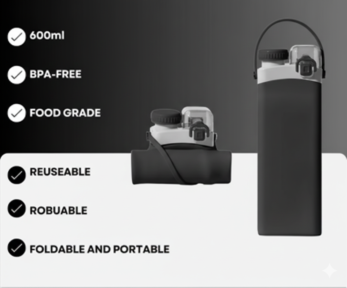 Collapsible Silicone Water Bottle