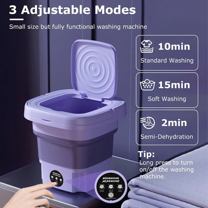 Foldable Mini Washing Machine – Portable Laundry Solution for Travel, Apartments & Baby Care