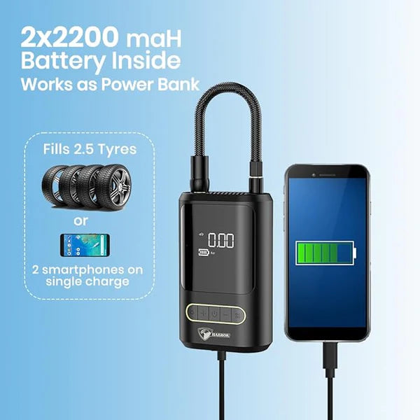 Portable Digital Air Compressor & Tire Inflator | Emergency Auto Pump